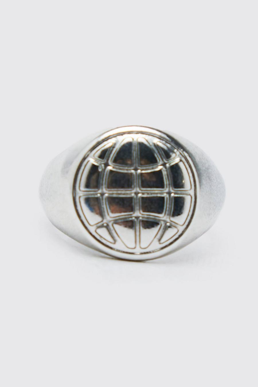 Silver Globe Signet Ring image number 1