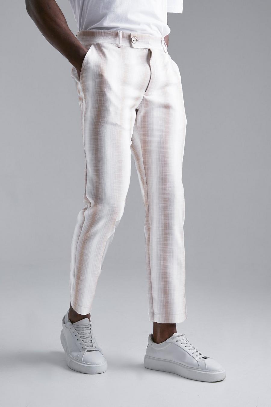 Pantalon slim droit à carreaux, Light grey image number 1