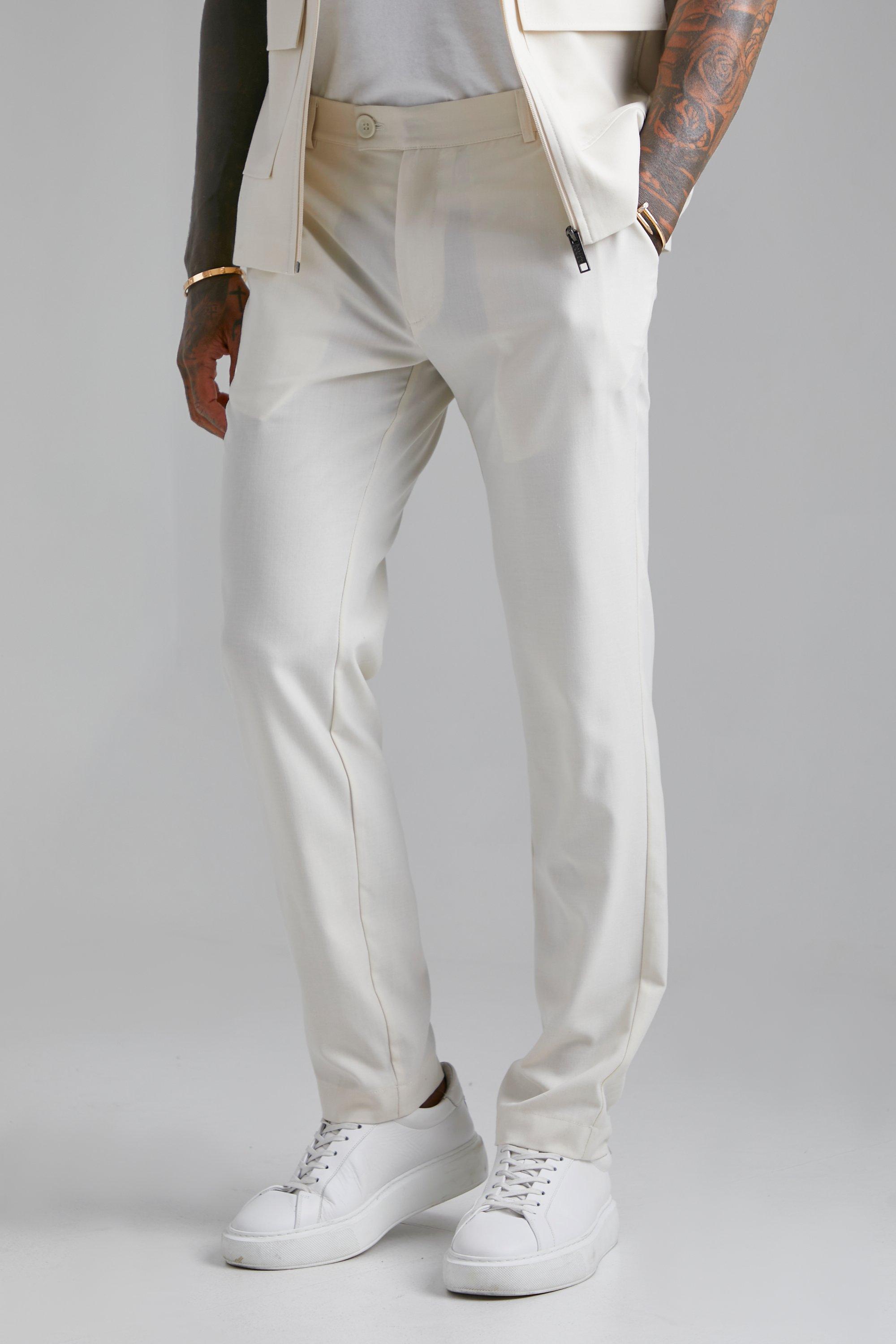 Stone Slim Fit Plain Trousers