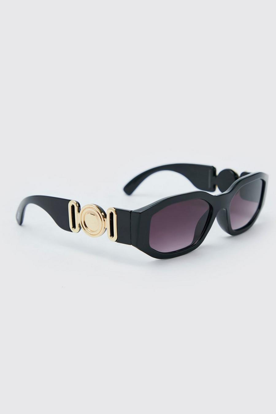 Black Chunky Plastic Hexagon Sunglasses image number 1