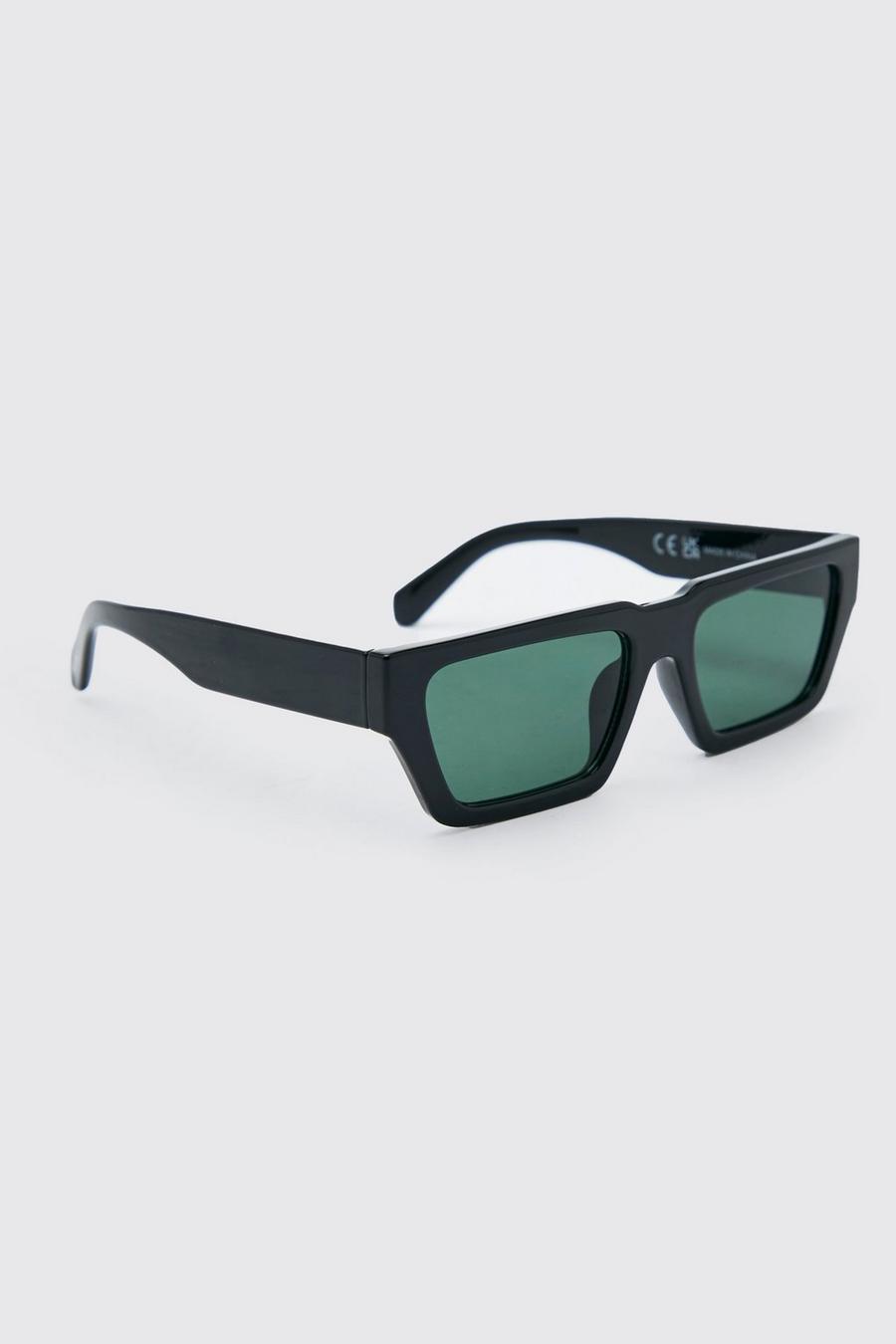 Black Flat Top Deep Set Classic Sunglasses 