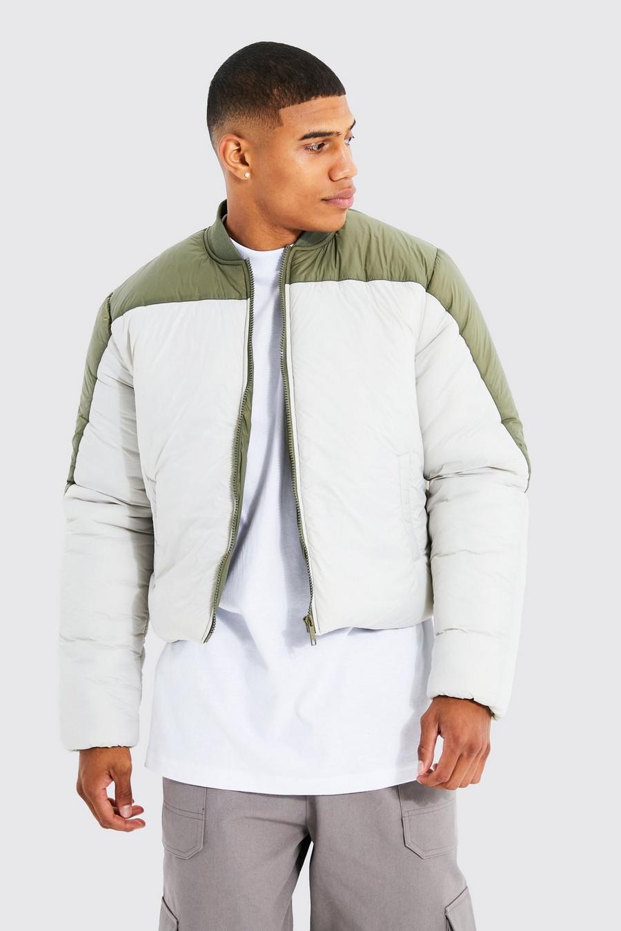 Green Boxy Hand Filled Puffer Bomber image number 1