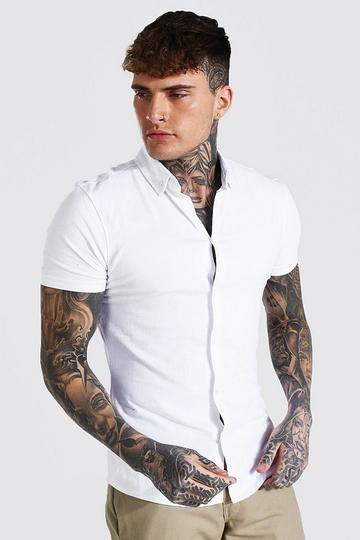 Short Sleeve Stretch Fit Jersey Shirt white