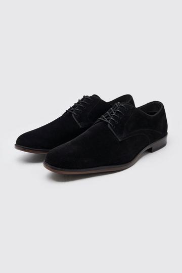 Faux Suede Derby black