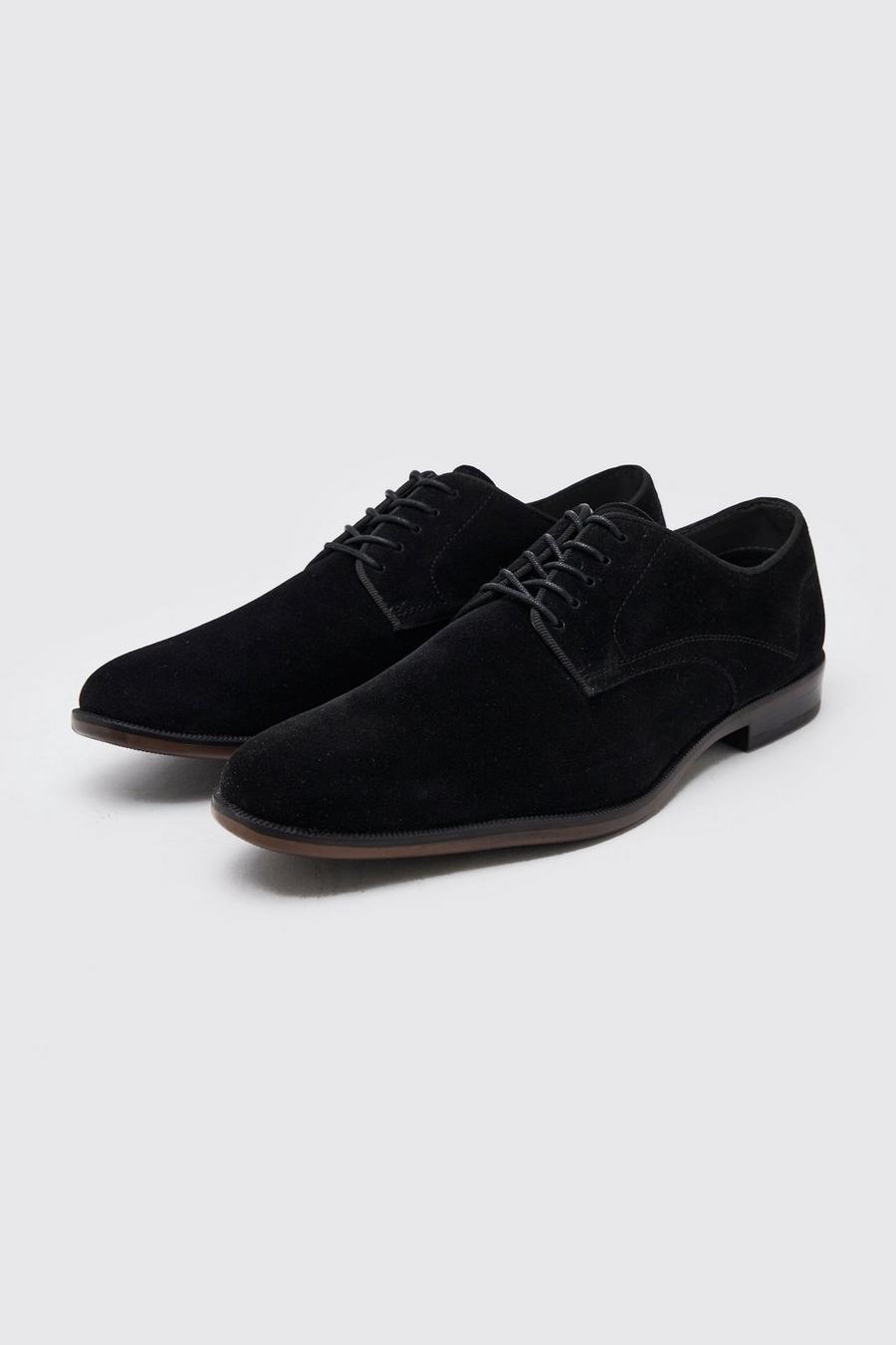 Chaussures derby en faux daim, Black noir image number 1