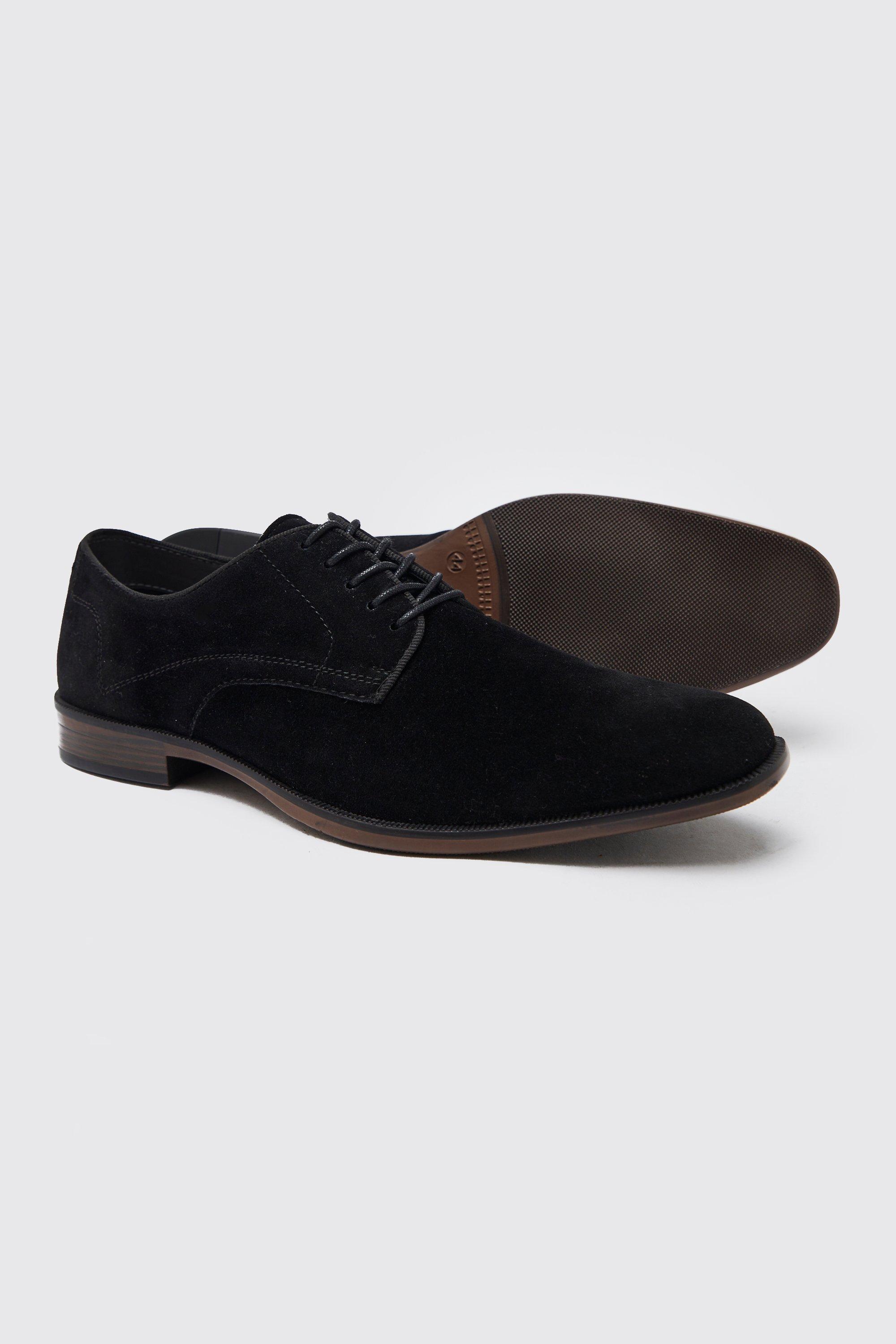 Mens black outlet suede derby shoes