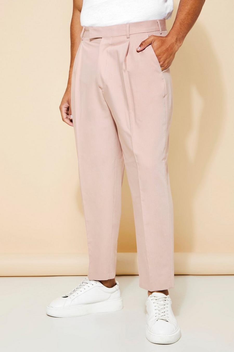 Pastel pink Cropped Balloon Fit Trouser