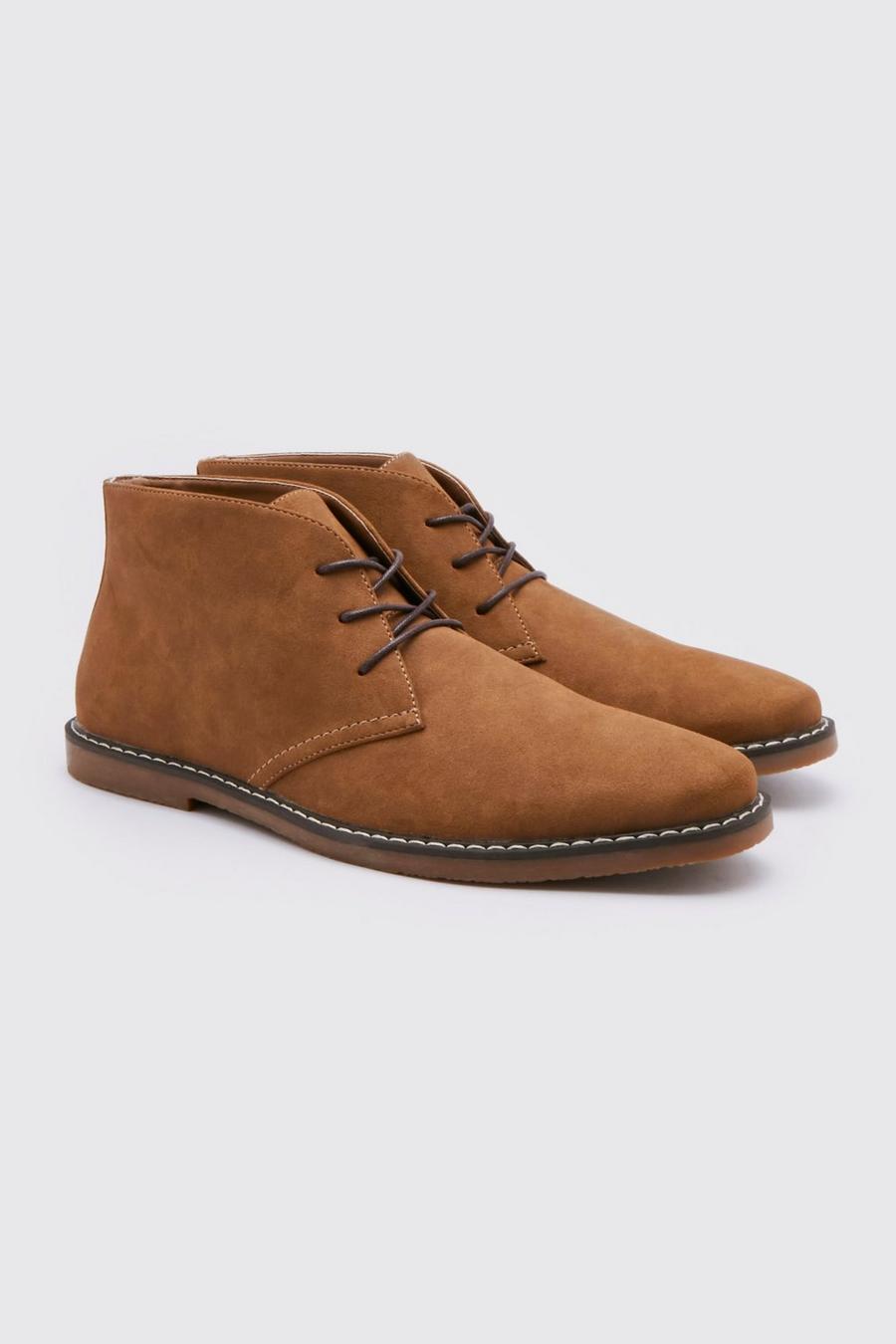 Brown Faux Suede Desert Boot image number 1