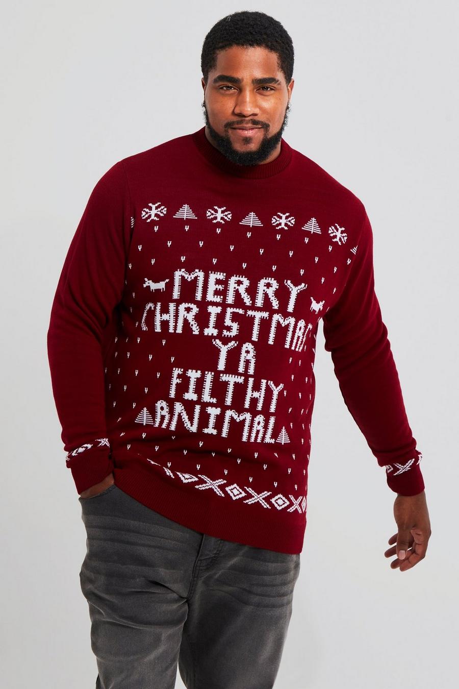 Wine Plus Ya Filthy Animal Christmas Sweater
