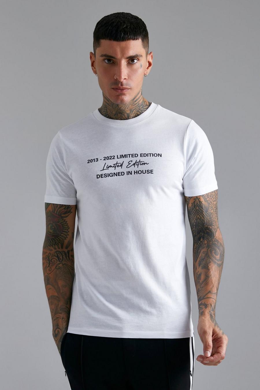 White blanc Slim Man Limited Edition Script T-shirt