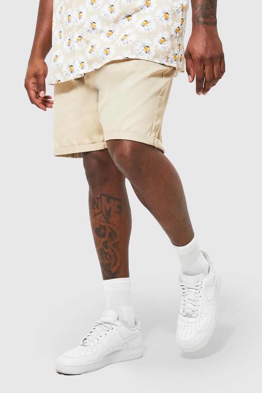 Stone beige Plus Slim Fit Chino Shorts image number 1