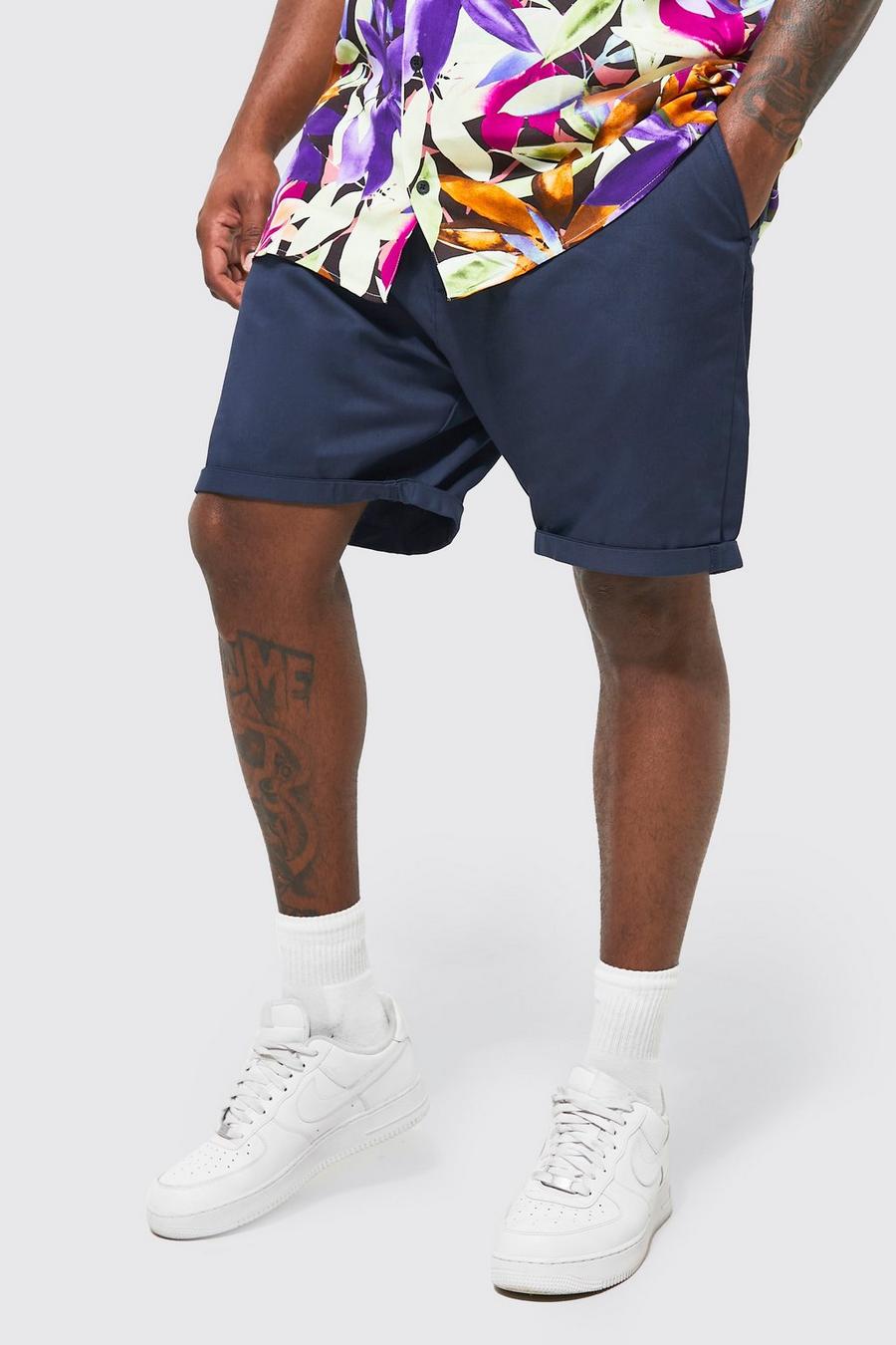 Navy Plus Slim Fit Chino shirt Shorts image number 1