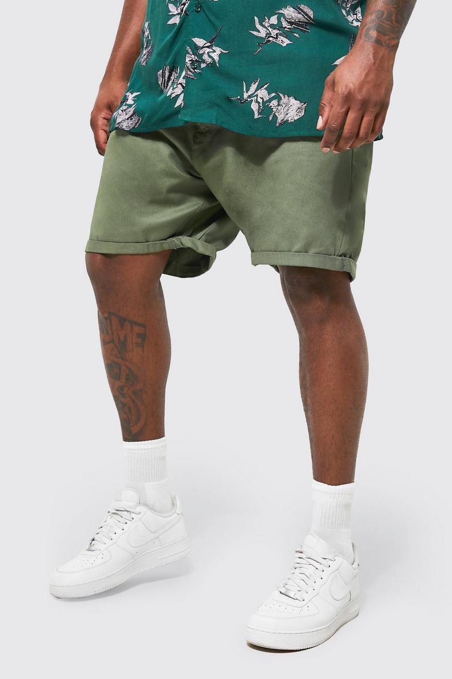 Khaki Plus Slim Fit Chino Shorts image number 1