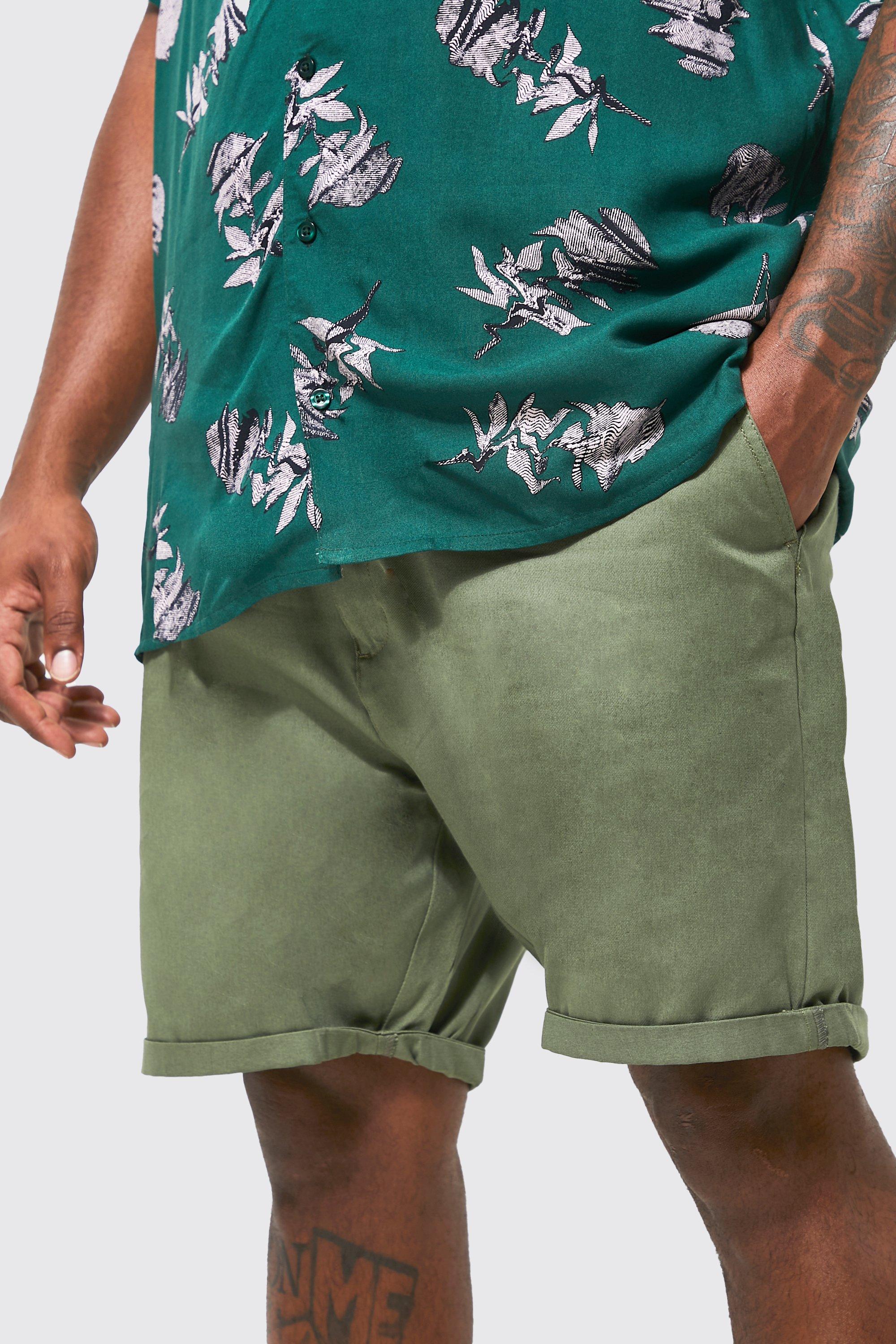 Mens slim shop khaki shorts