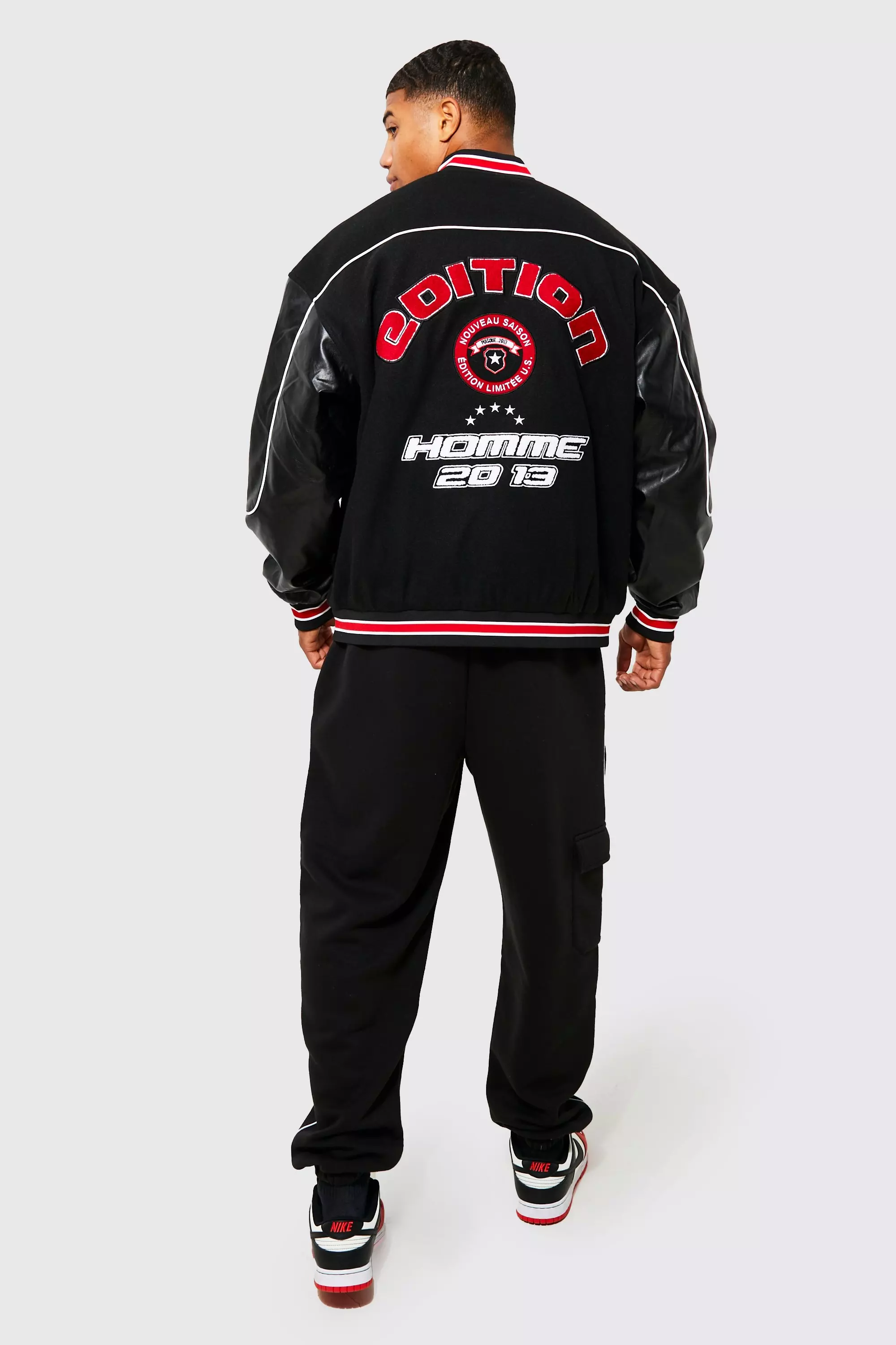 Black Limited Edition Varsity With Pu Sleeves alternative image