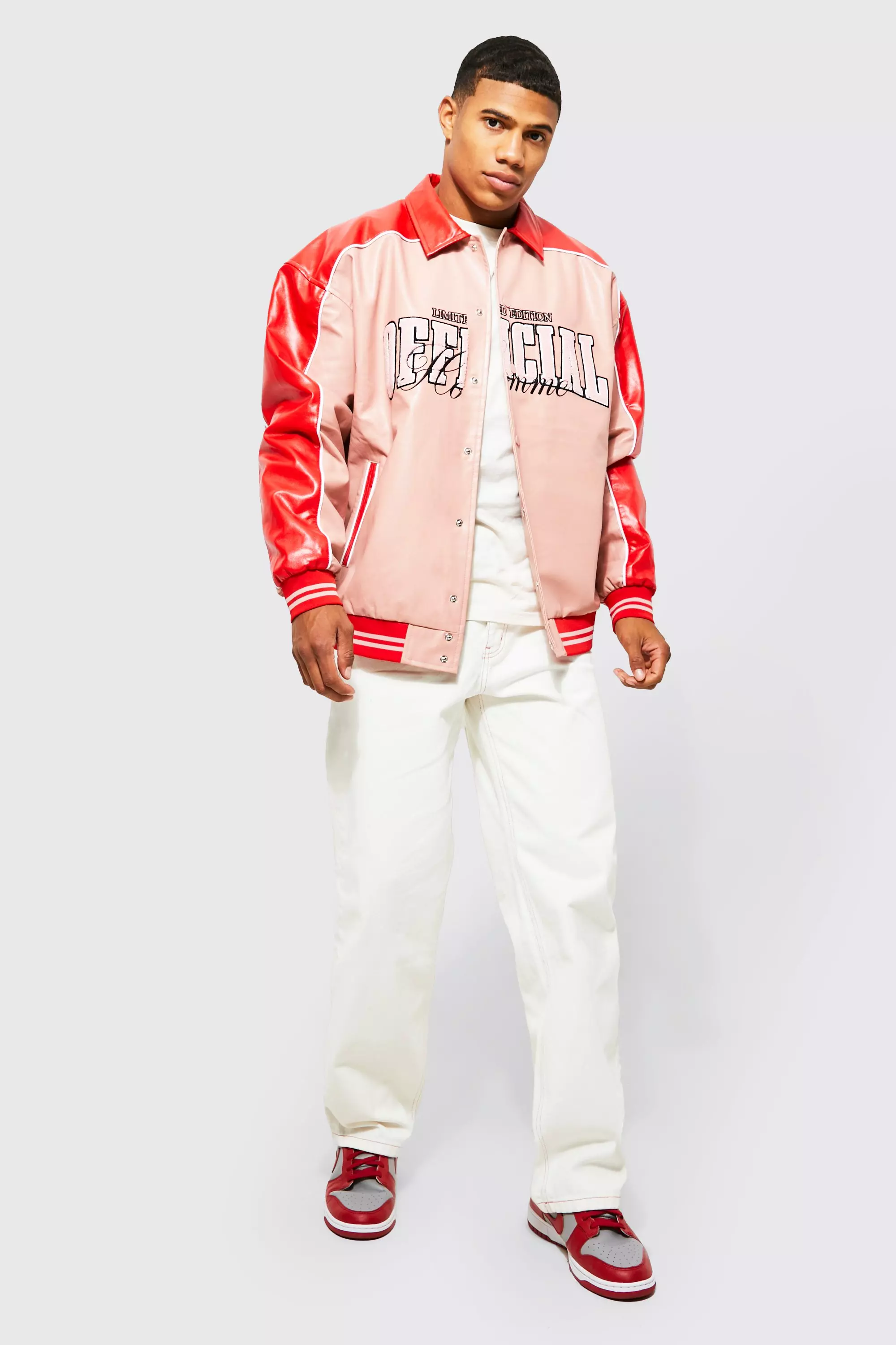 Collared hot sale varsity jacket