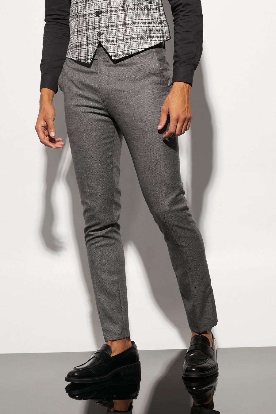 Black Skinny Textured Suit Trouser  image number 1
