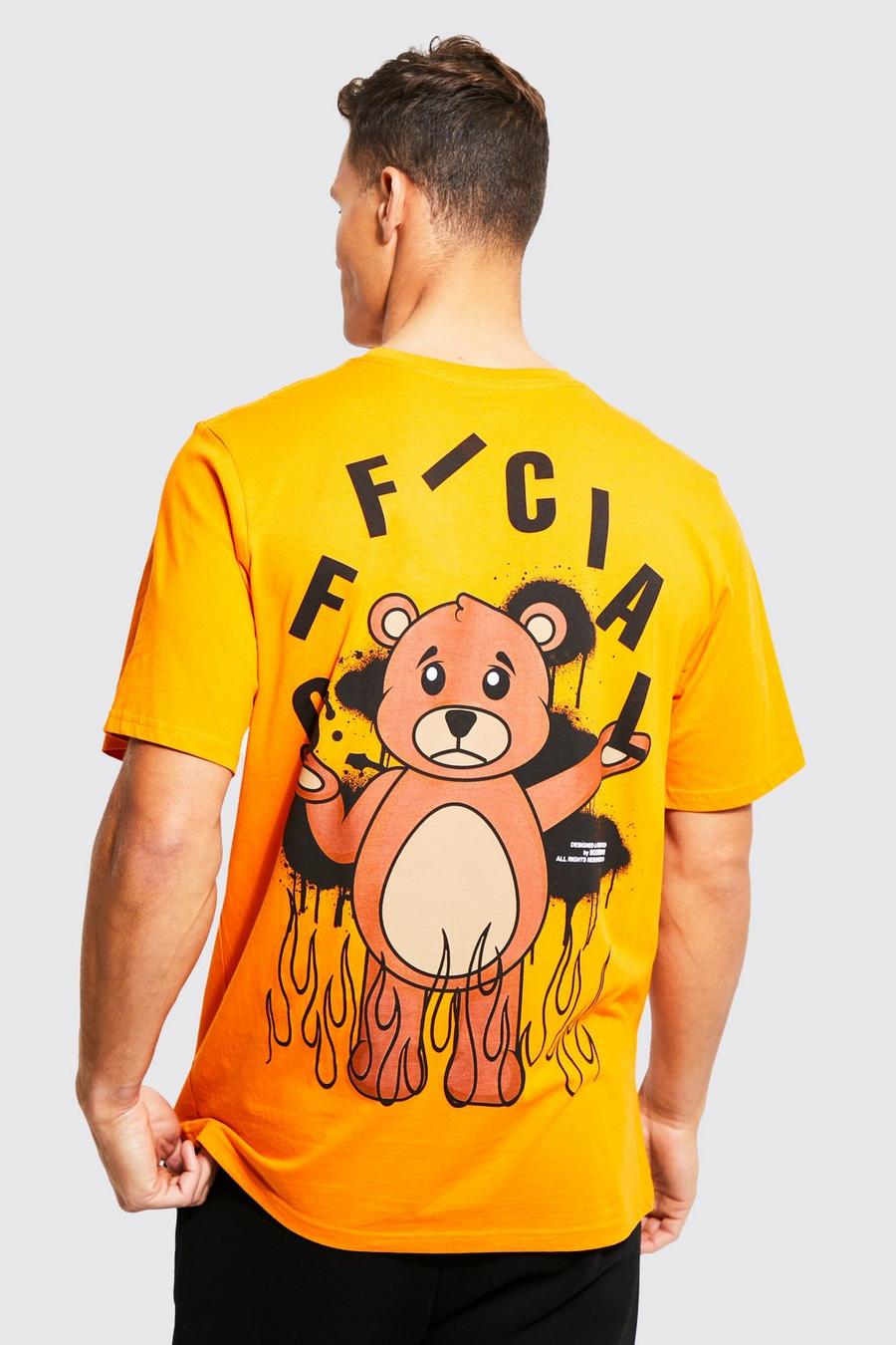 Orange Tall Official Teddy Back Graphic T-shirt image number 1