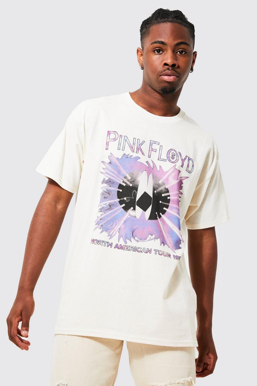 Ecru Oversized Pink Floyd License T-shirt image number 1
