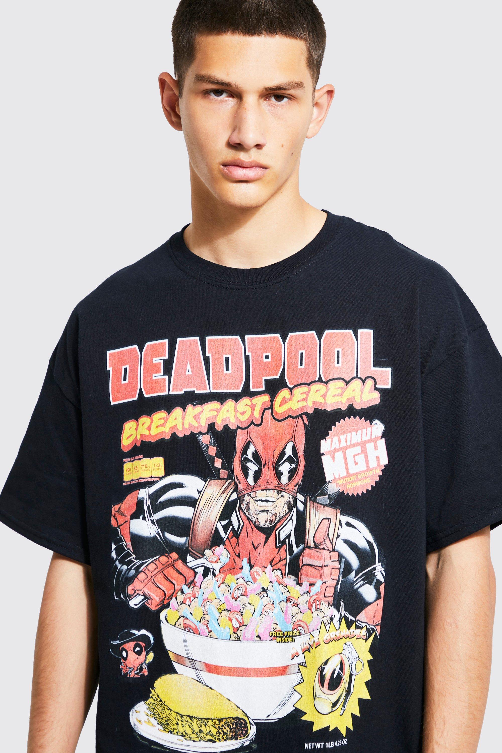 værtinde mod detail Men's Oversized Deadpool License T-shirt | Boohoo UK