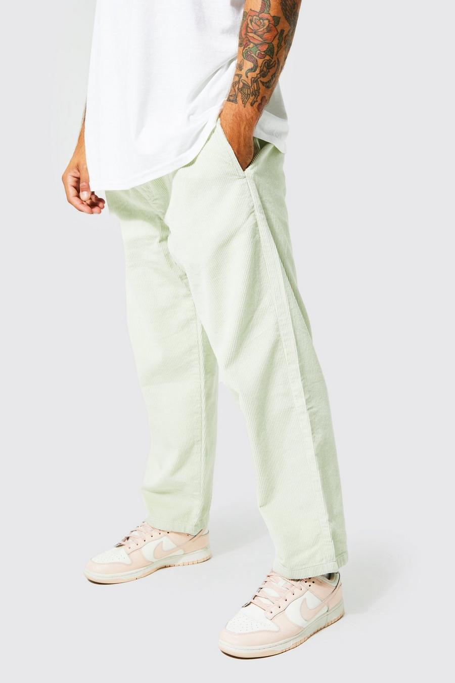 Sage green Skate Fit Cord Trouser image number 1