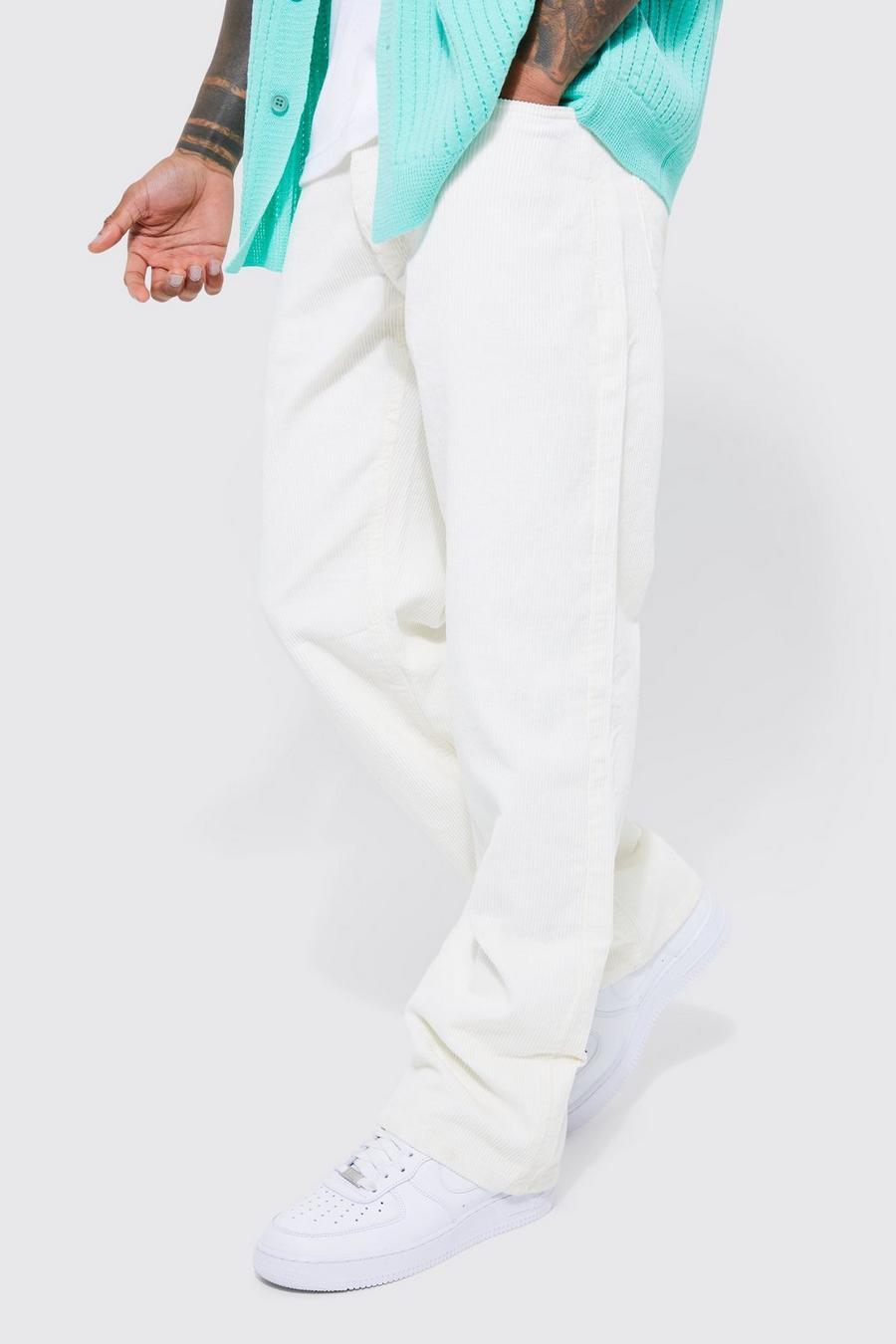 Ecru blanco Relaxed Fit Cord Trouser image number 1