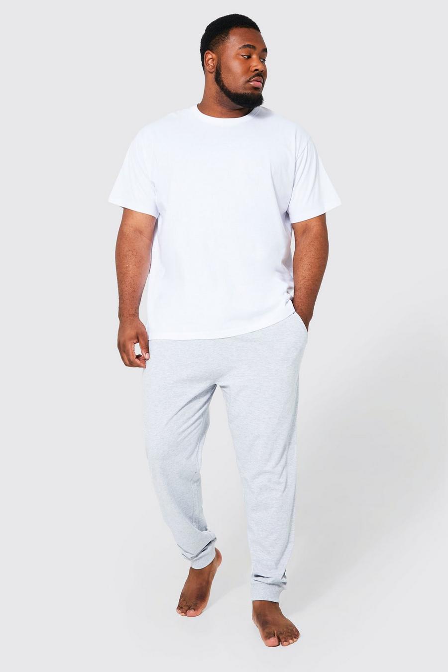 Grey grau Plus Core Man Dash Loungewear Set Met Joggingbroek