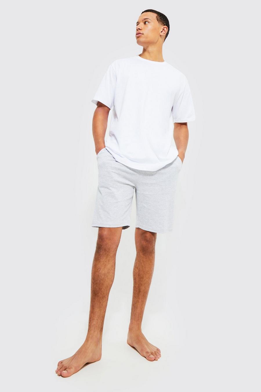 Grey Tall Core Man Dash Loungewear Set Met Shorts image number 1