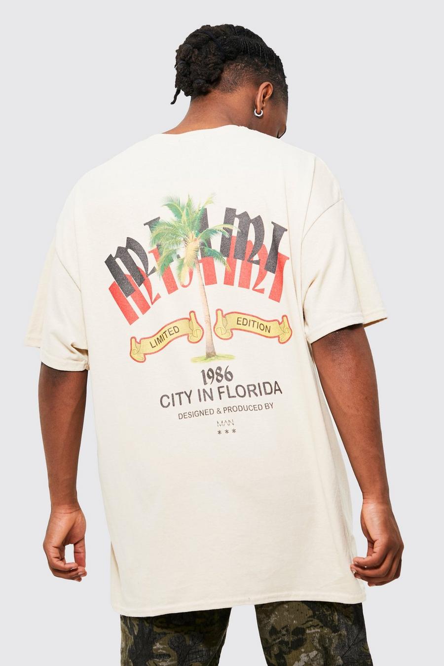 T-shirt oversize délavé Miami, Sand image number 1