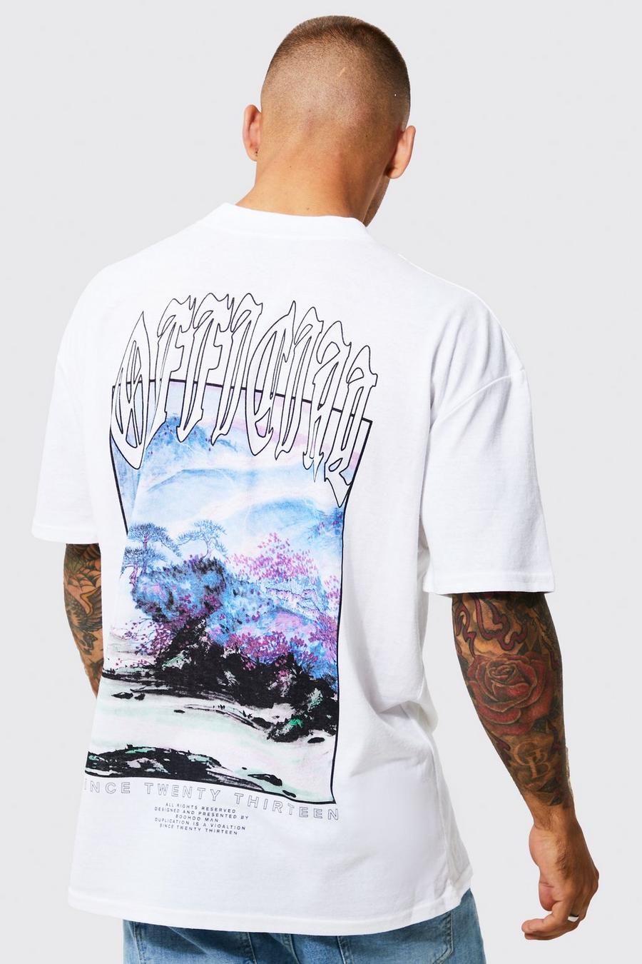 Oversize Official T-Shirt mit Print hinten, White image number 1