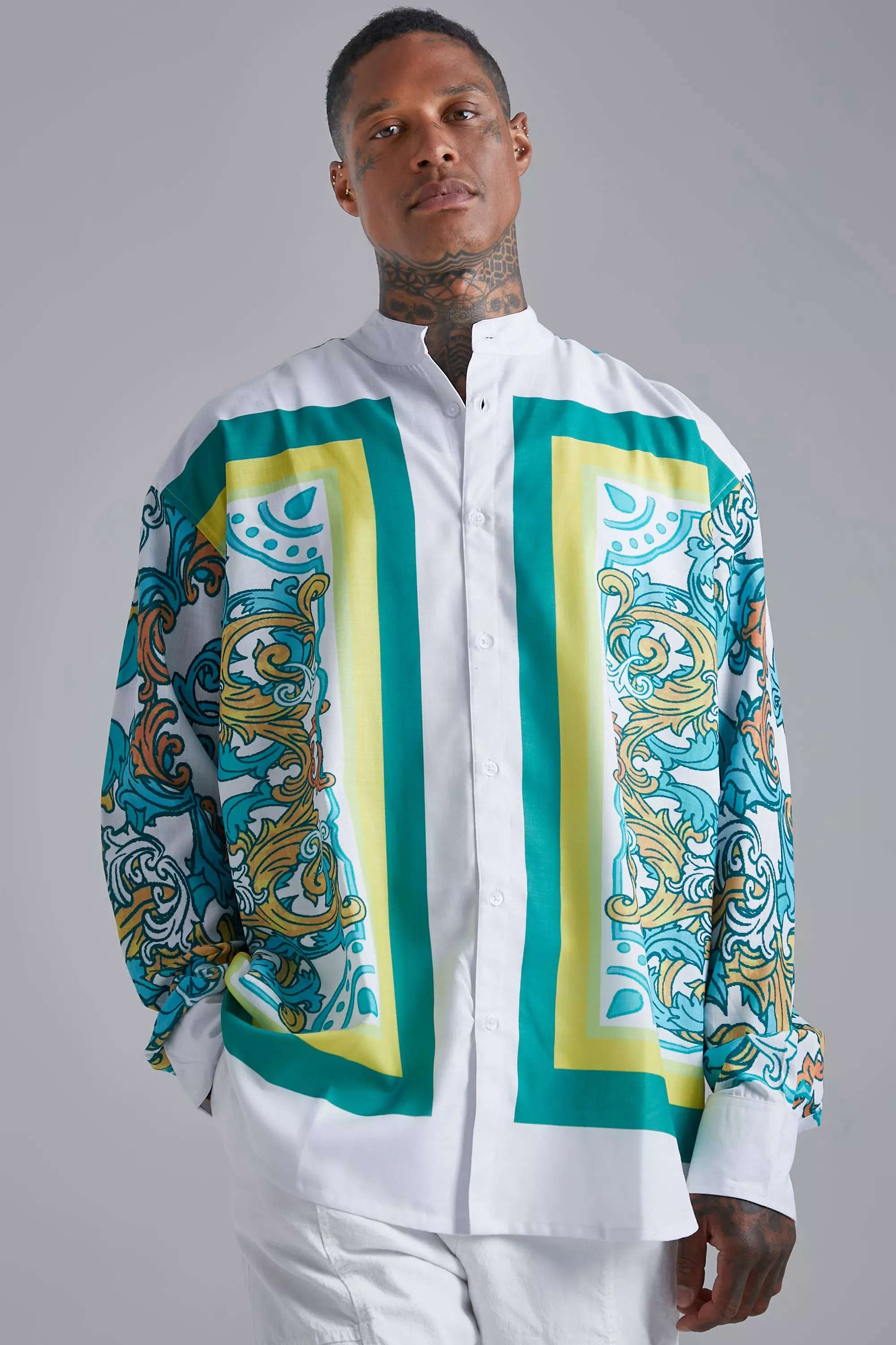 oversized silk shirt mens