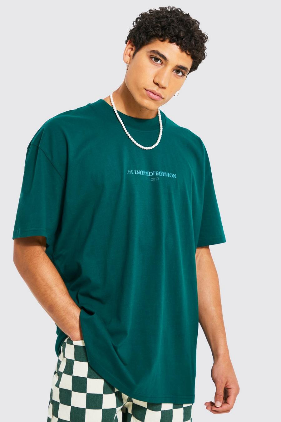 Forest grön Limited Edition Oversize t-shirt i tjockt tyg image number 1