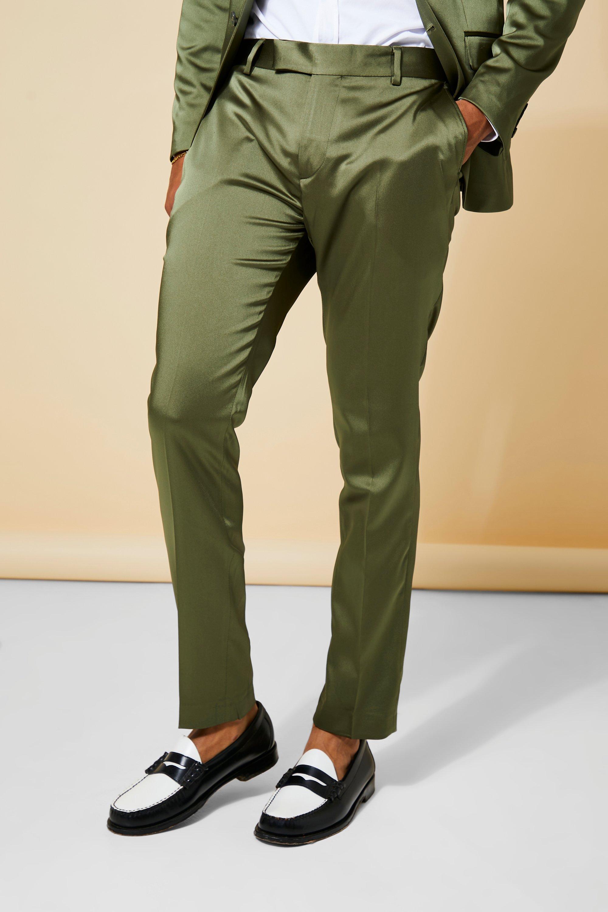 Khaki بنطلون بدلة  ستان ضيق