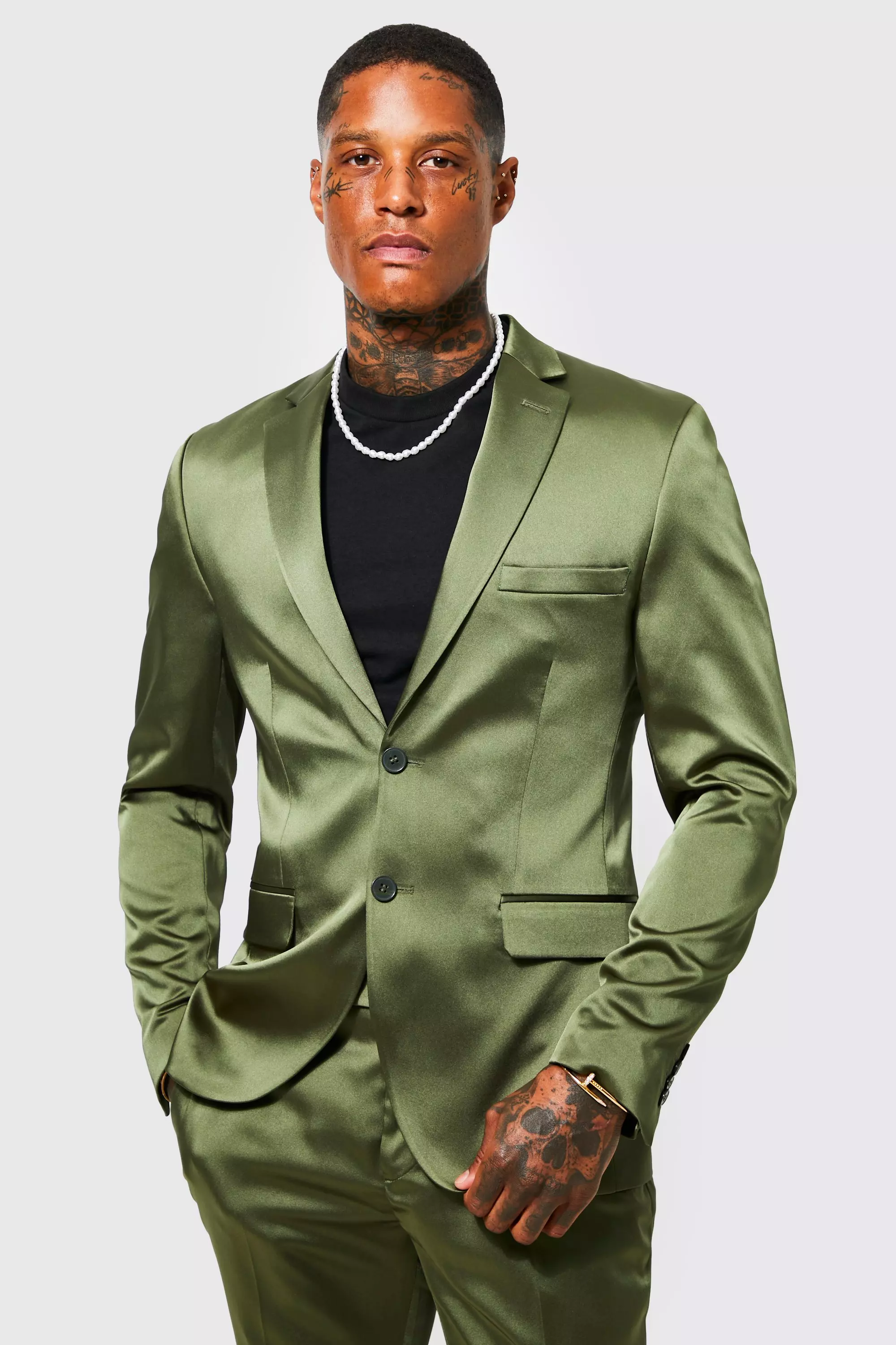 ASOS DESIGN slim suit jacket in khaki