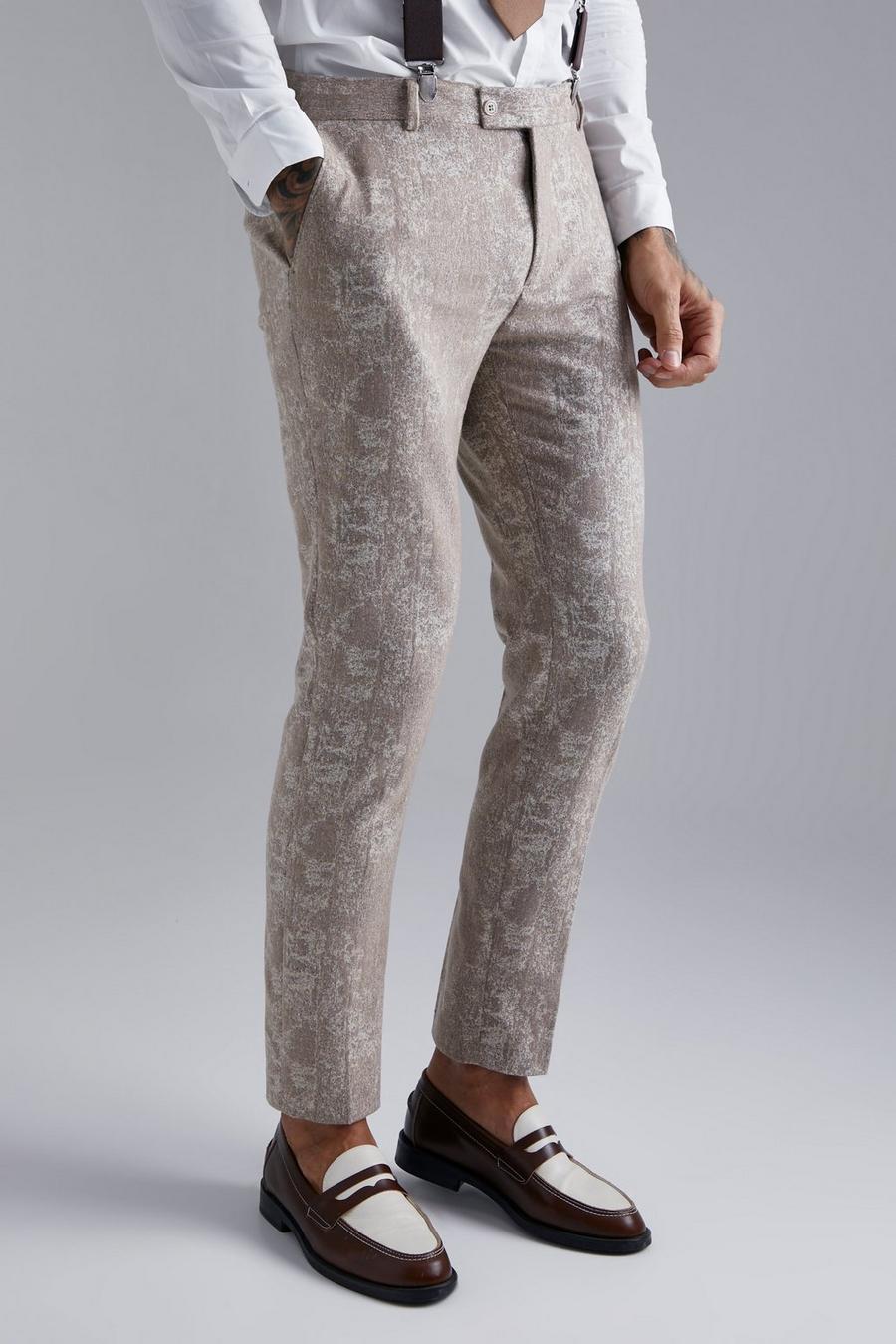 Stone Skinny Textured Suit Trouser image number 1