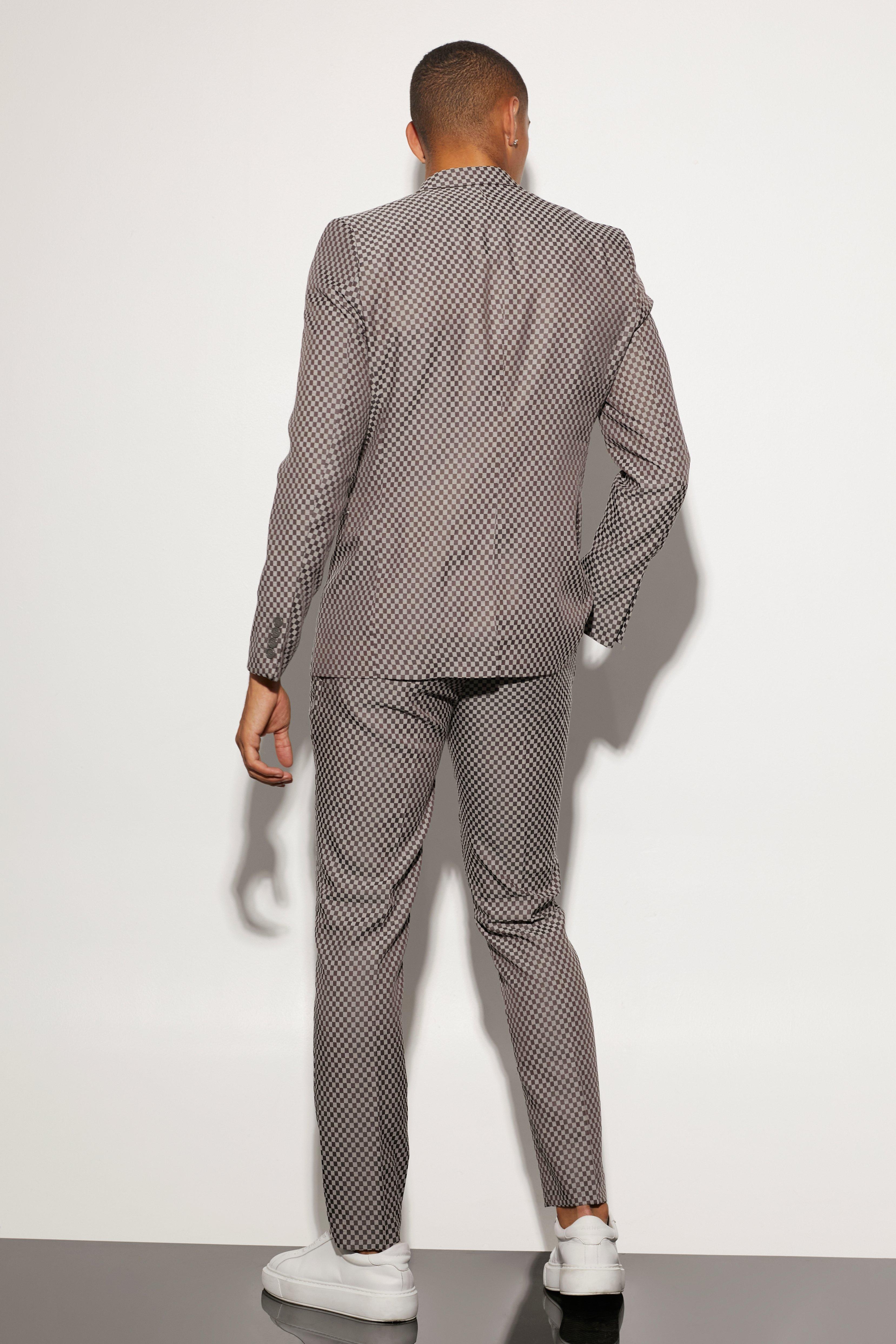 Checkerboard suit jacket sales
