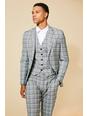 Neon-green Slim Single Breasted Neon Check Suit Jacket