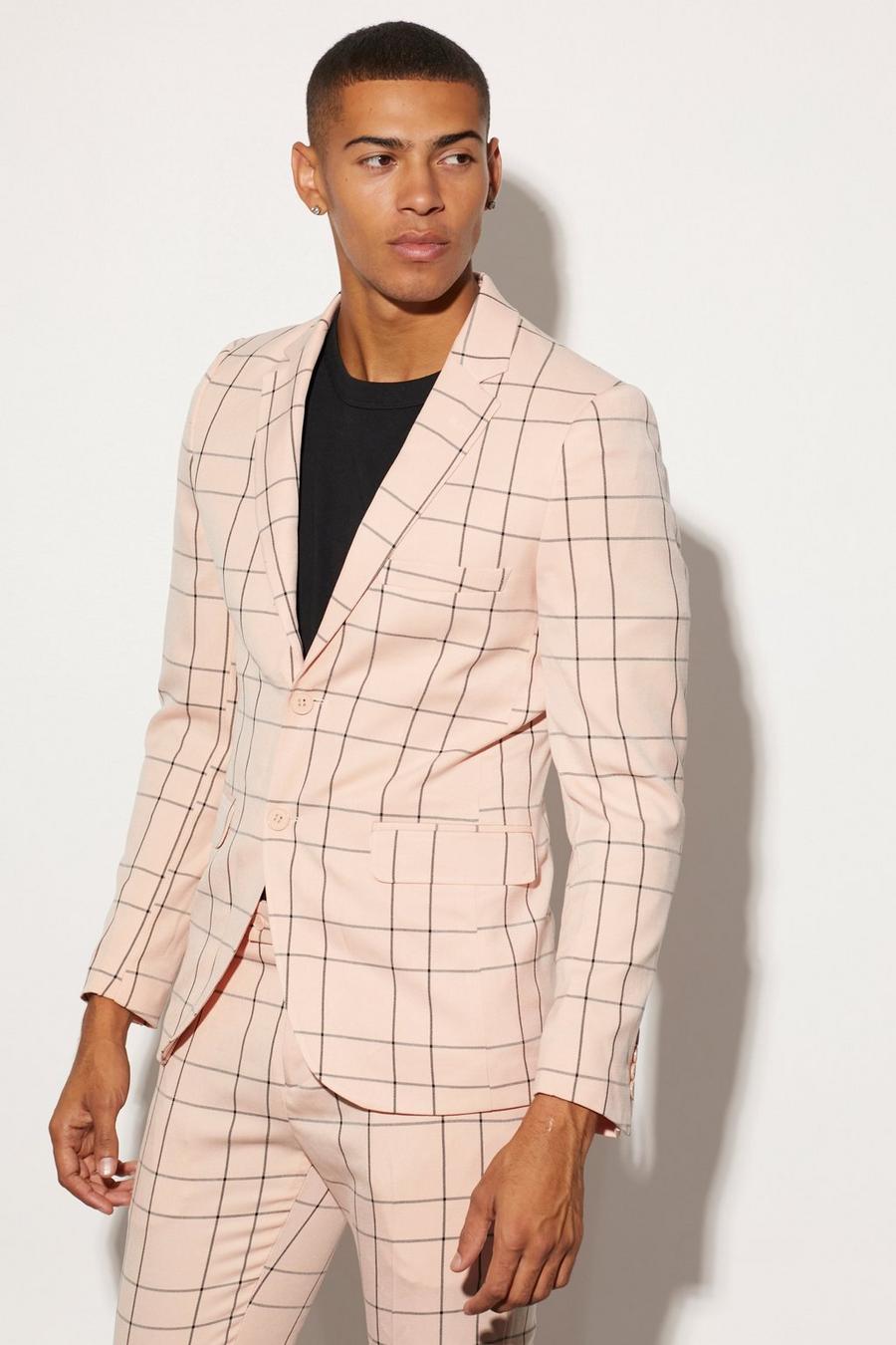 Light pink Skinny Single Breasted Suit Jacket image number 1
