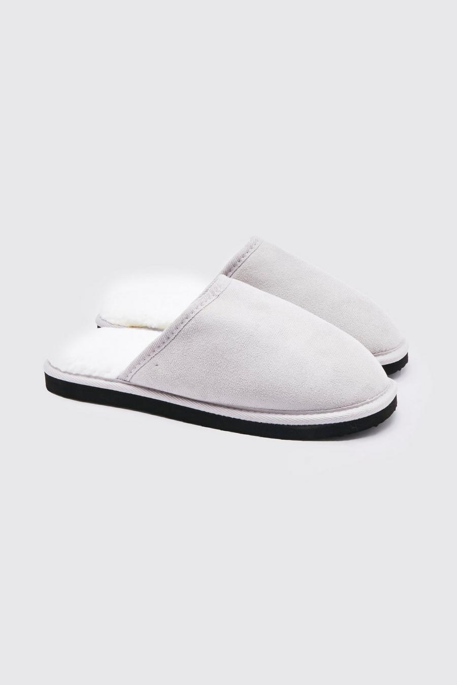 Grey marl grigio Sherpa Lined Slipper image number 1