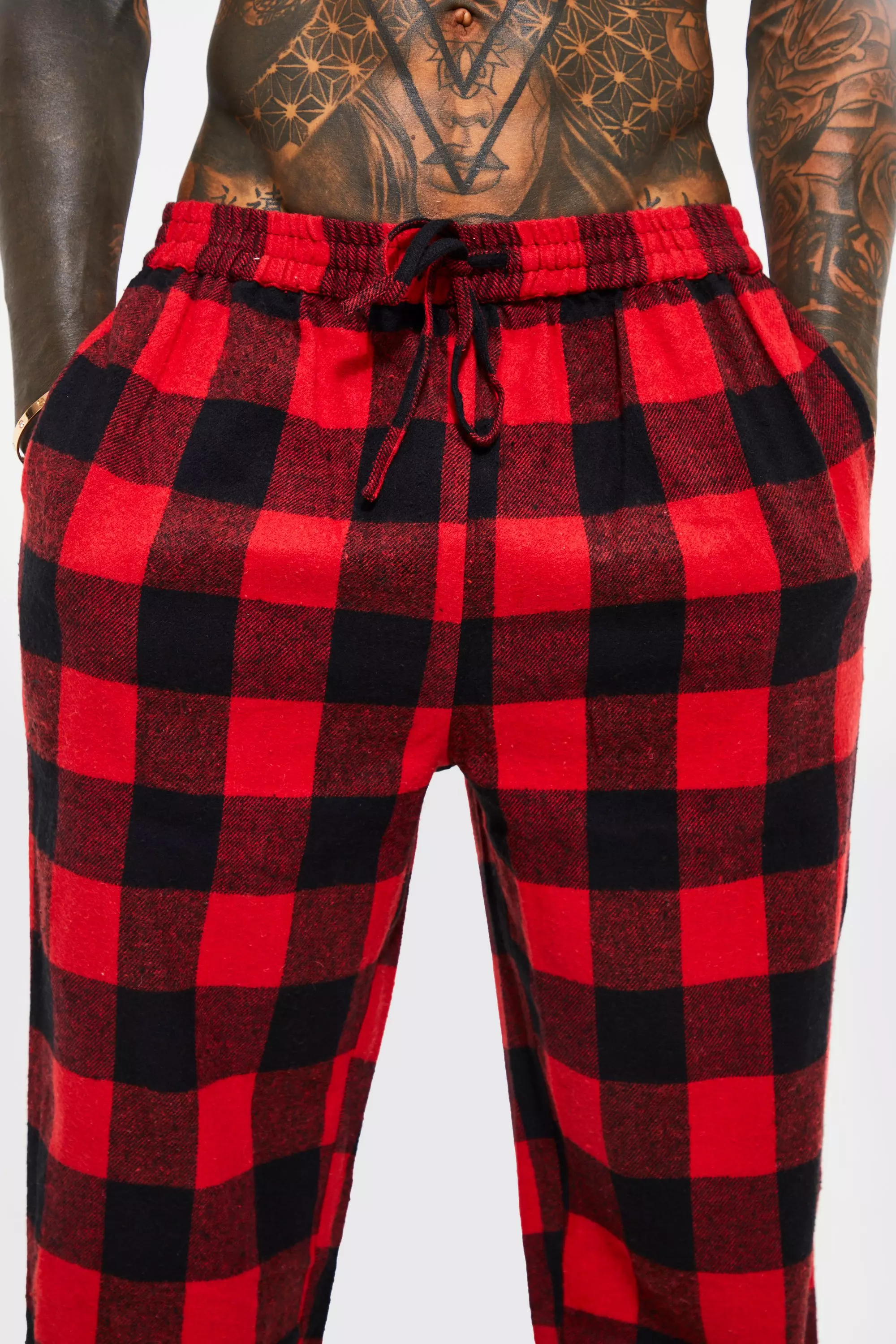 Mens red best sale plaid joggers