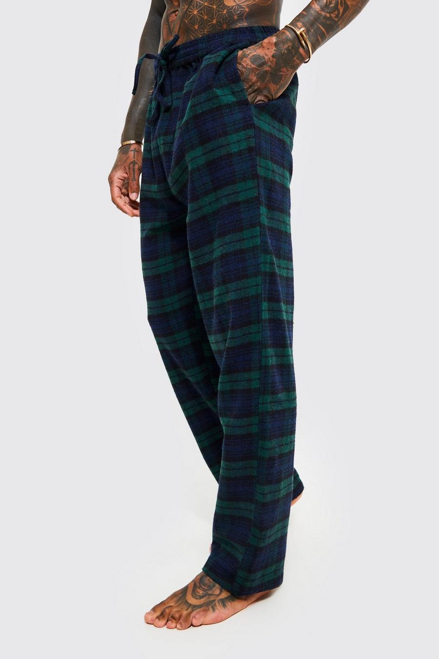 Green grön Woven Check Loungewear Pants image number 1