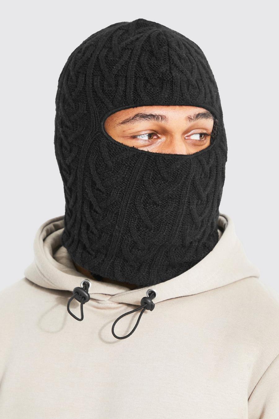 Black Cable And Polar Fleece Lined  Balaclava  image number 1
