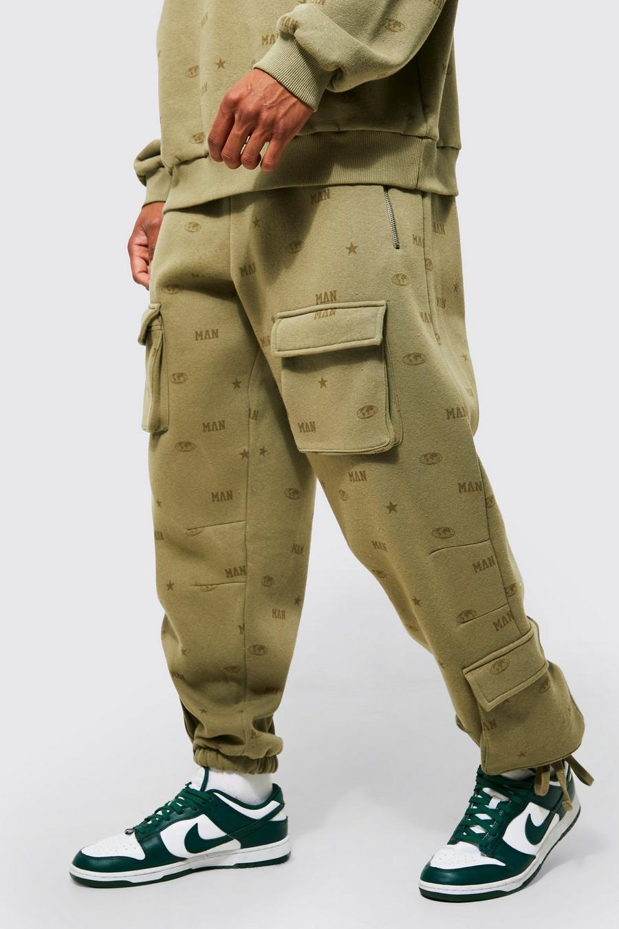 Taupe Baggy All Over Print Cargo Jogger image number 1