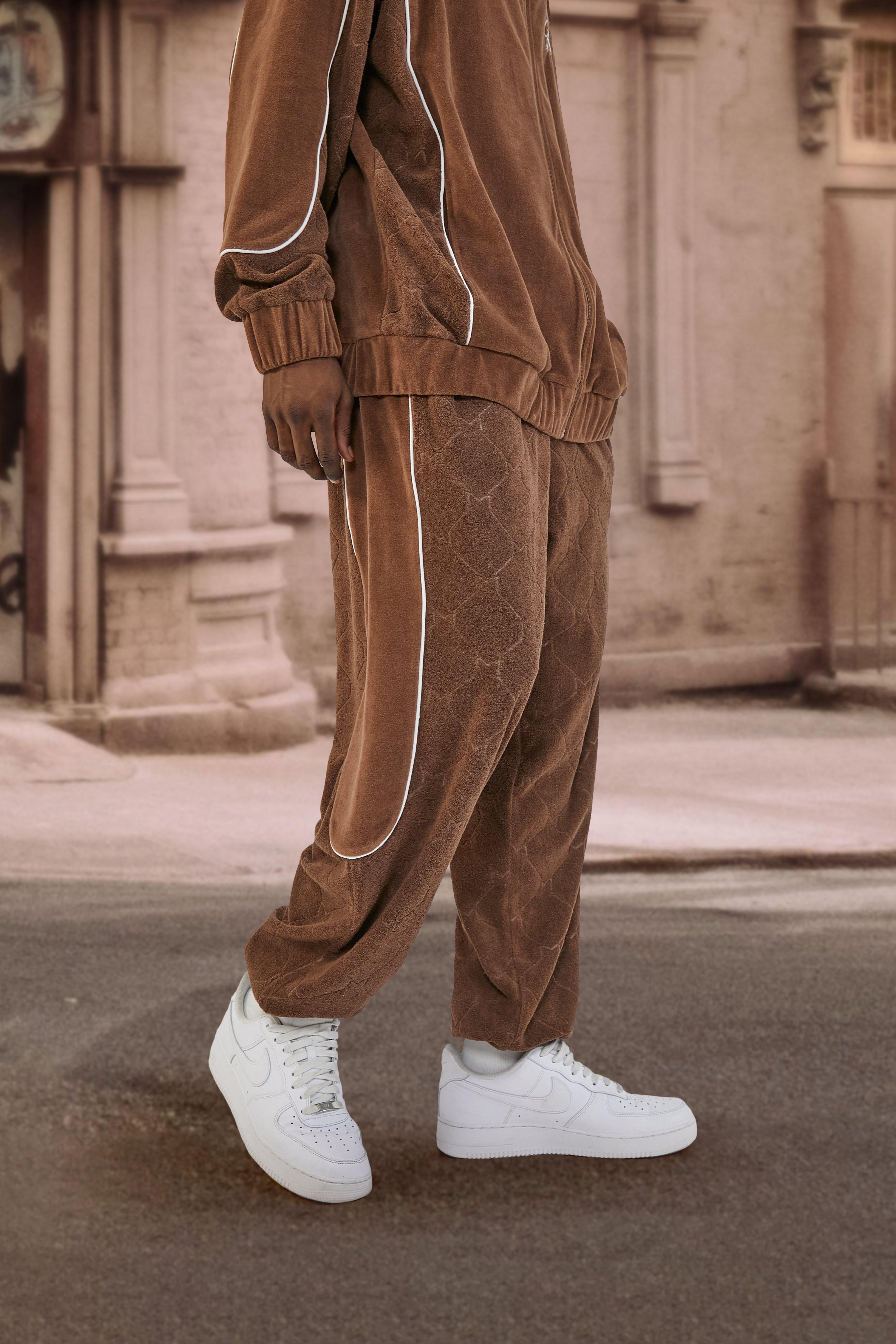 Velour tracksuit hot sale bottoms mens