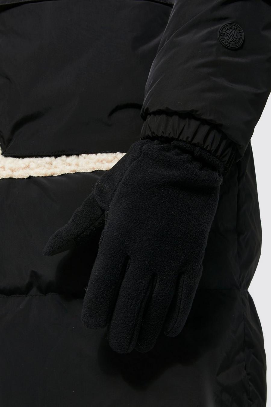 Black Polar Fleece Gloves  image number 1