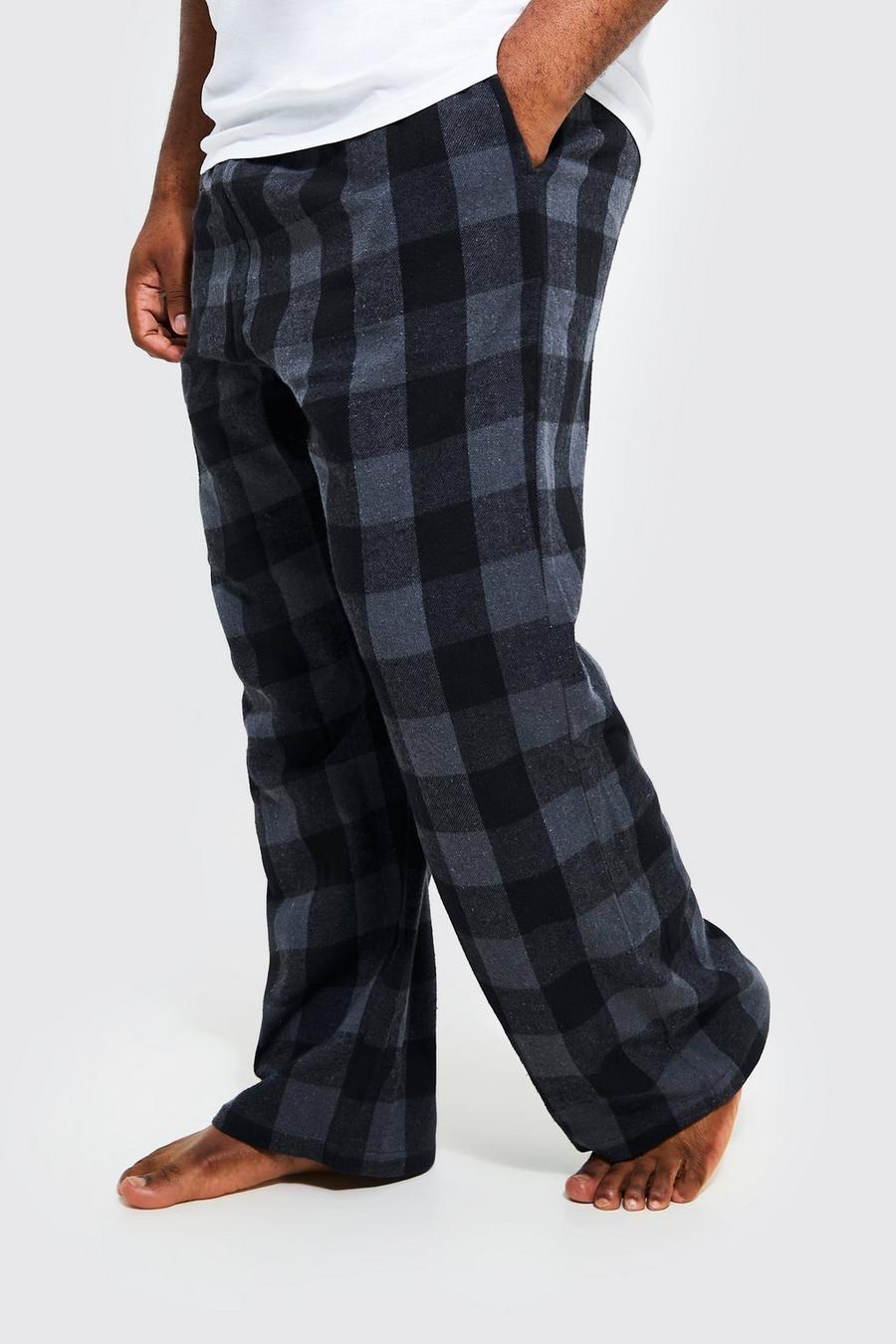 Black Plus Woven Check Loungewear Pants image number 1