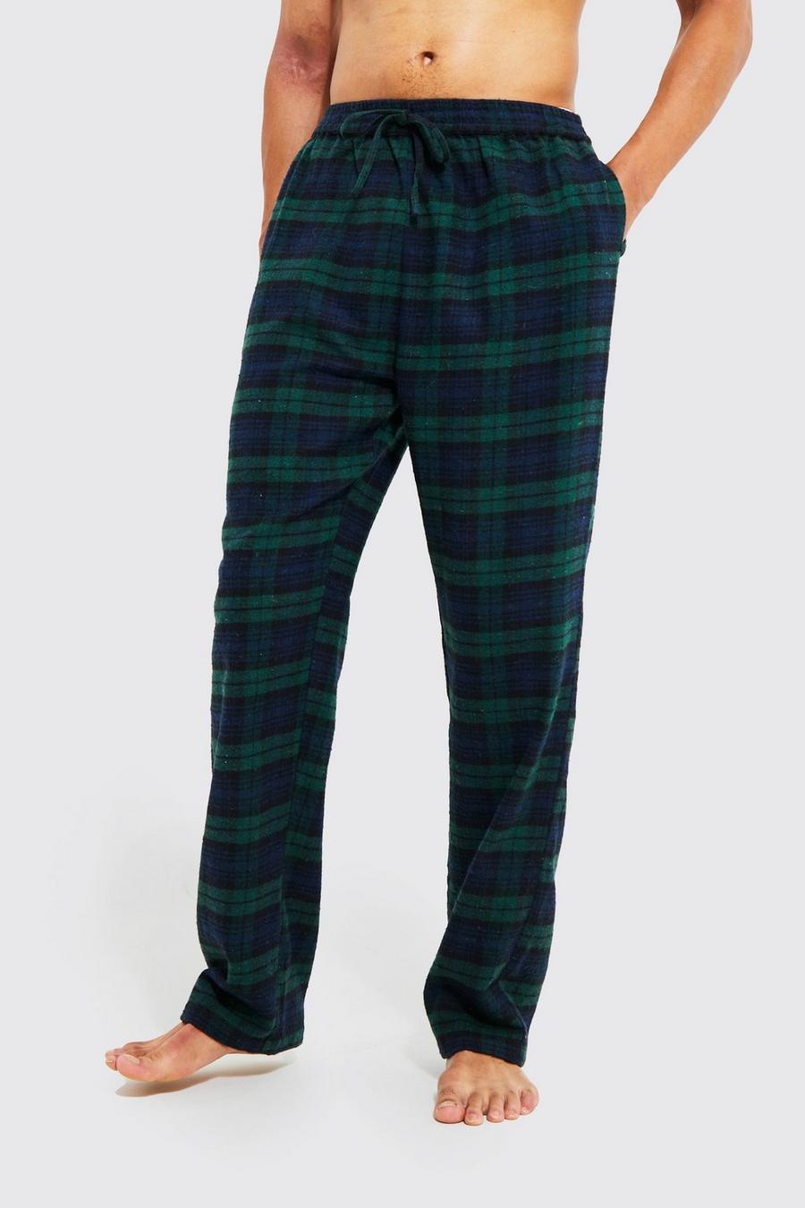Green vert Tall Woven Check Loungewear Pants