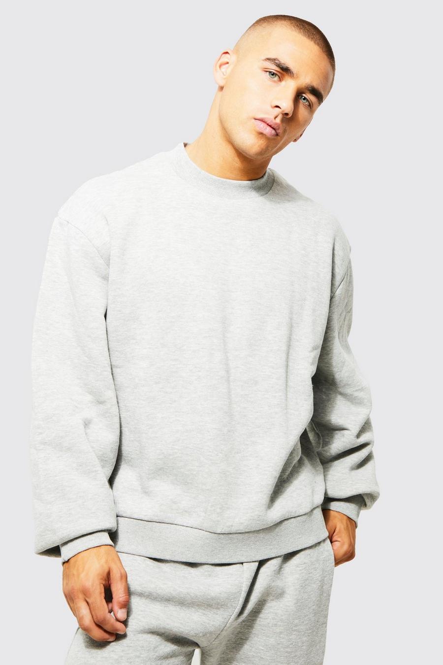 Grey marl grå Boxy Fit Extended Neck Sweatshirt image number 1