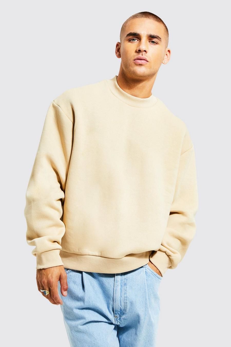 Sand Boxy Fit Extended Neck Sweatshirt image number 1