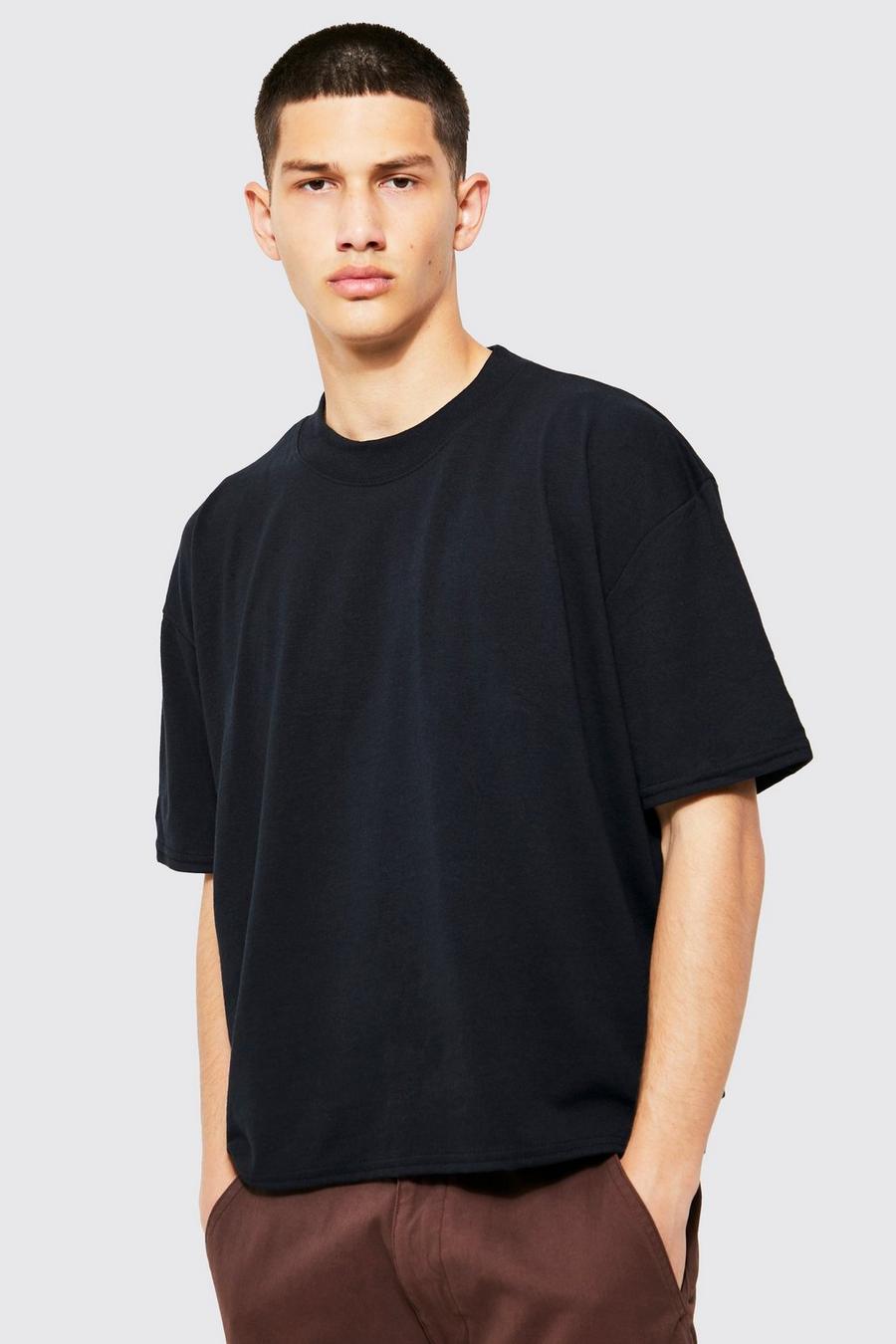 Men's Boxy Fit Extended Neck T-shirt | Boohoo UK
